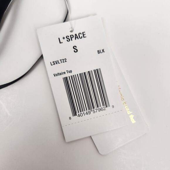 L*Space Voltaire Bikini Top in Black Gold Chain Size Small Halter NWT - Picture 5 of 6